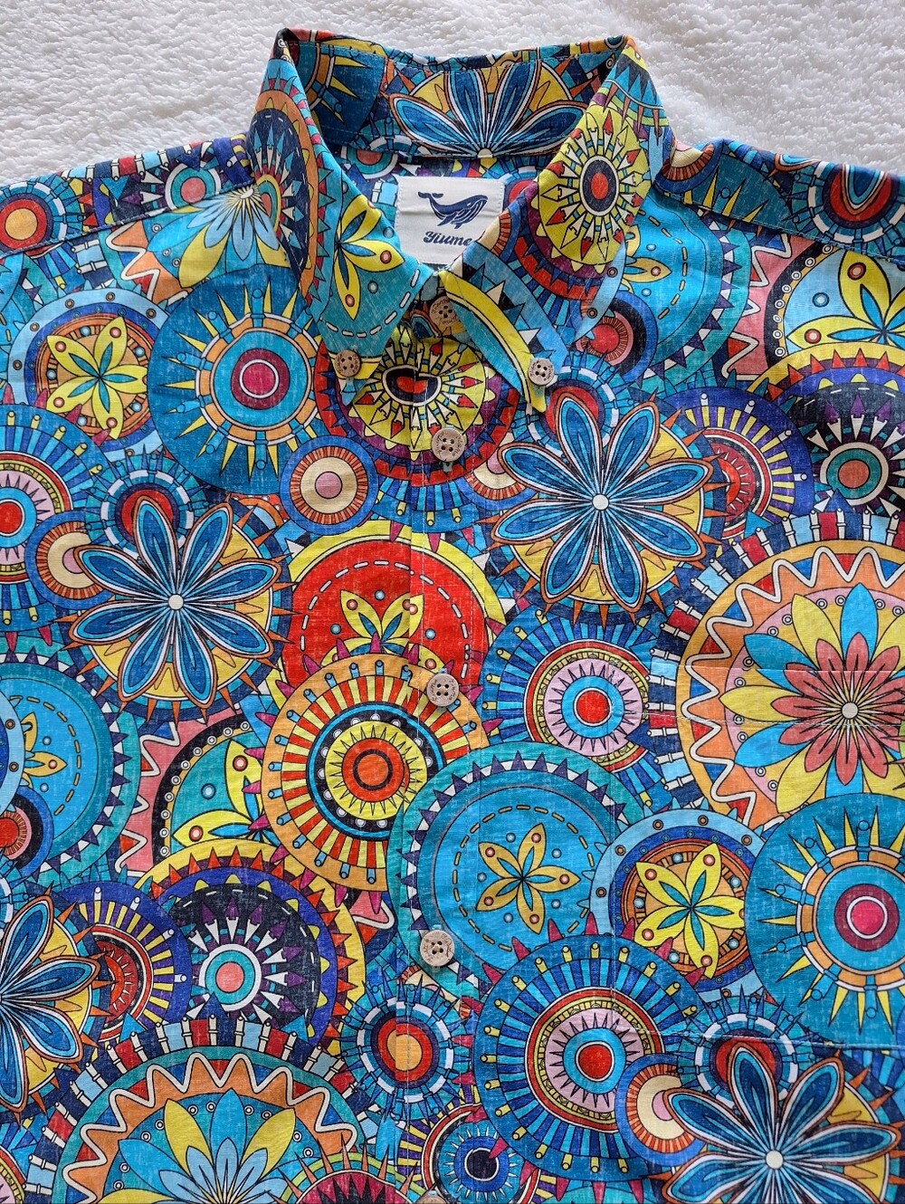 [BUNDLE OF 2] Yiume Men's Hawaiian Shirts XL 100% Cotton Mandala India Palace - Picture 8 of 14